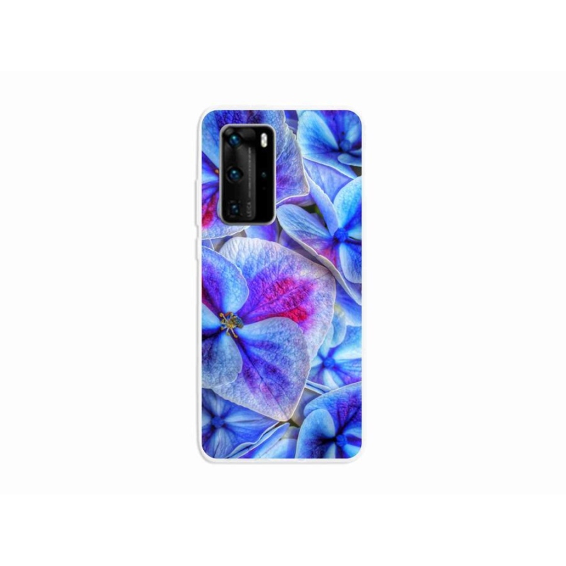 Gél védőhuzat mmCase mobiltelefonhoz Huawei P40 Pro - kék virágok 1