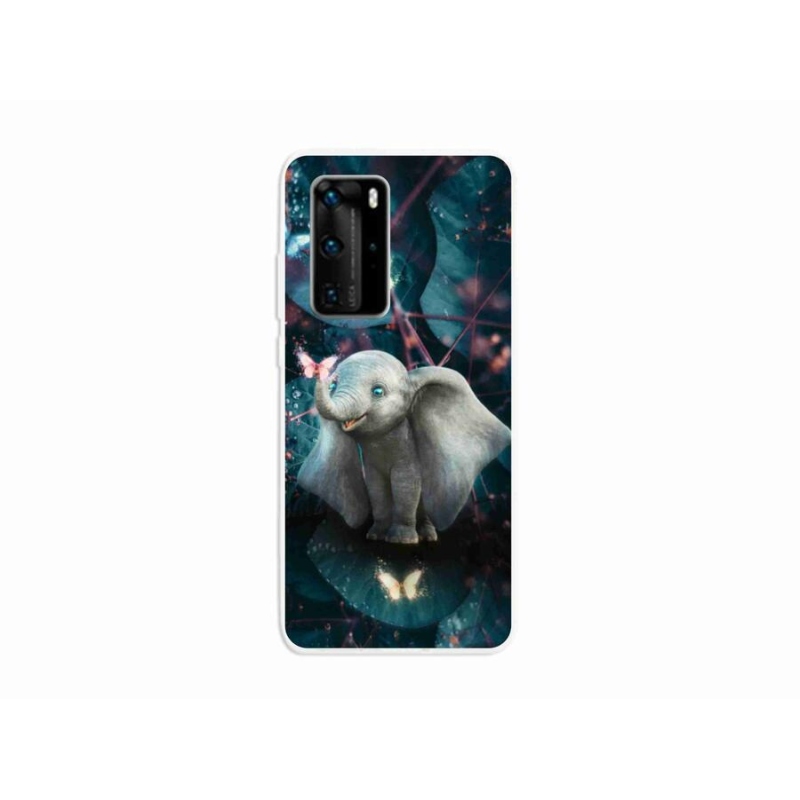 Gél borító mmCase a mobil Huawei P40 Pro - aranyos elefánthoz