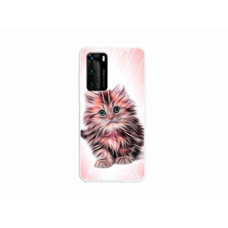 Gél borító mmCase mobil Huawei P40 - cuki cica - mmCase mobilhoz