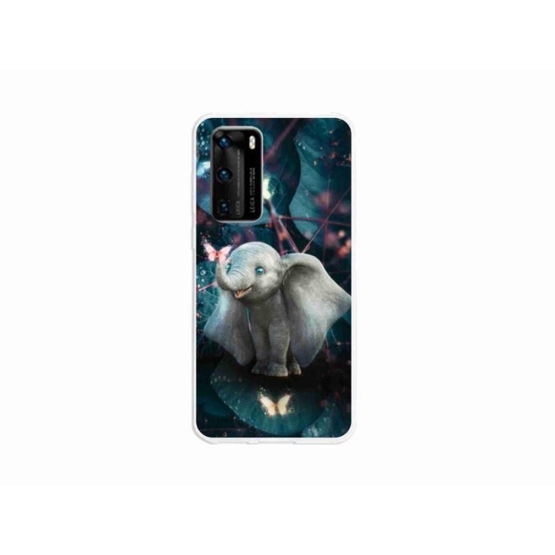 Gél borító mmCase a mobil Huawei P40 - aranyos elefánthoz