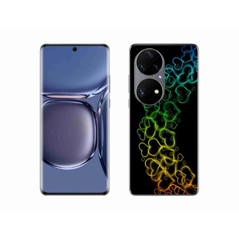 Gél borító mmCase a mobil Huawei P50 Pro készülékhez - színes szívek