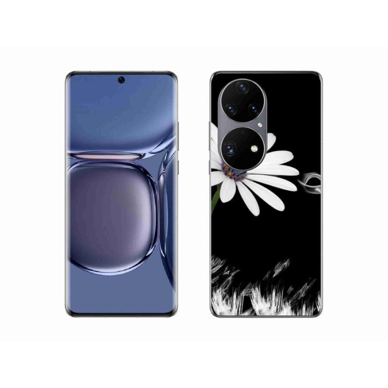 Zselés borítás mmCase a Huawei P50 Pro készülékhez - fehér virág