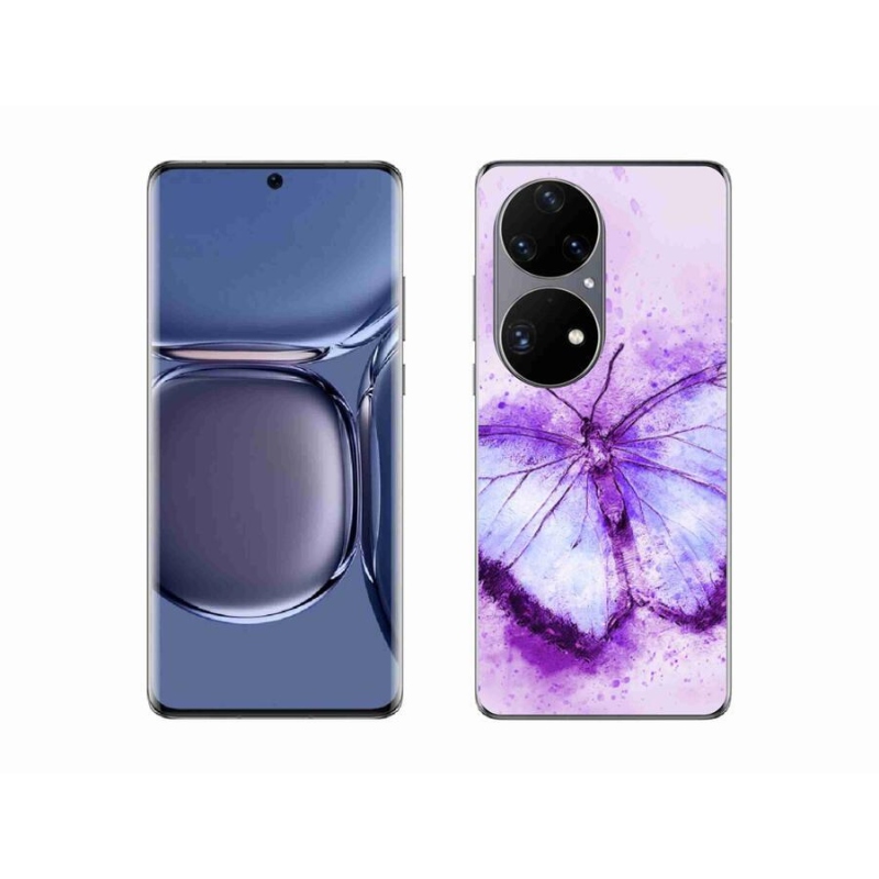 Gél borító mmCase mobiltelefonhoz Huawei P50 Pro - lila pillangó