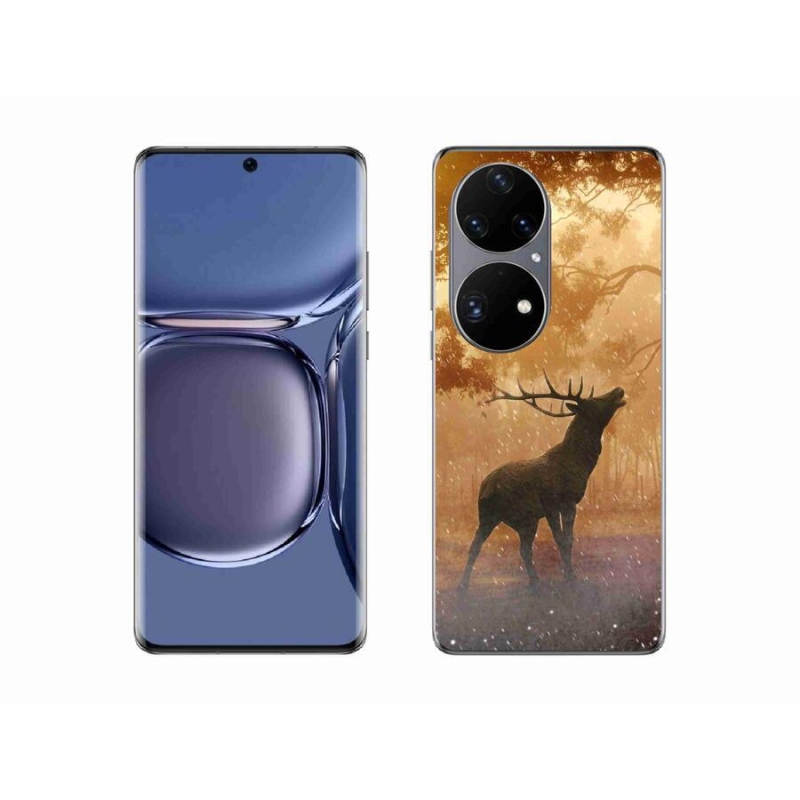 Zselés borítás mmCase a Huawei P50 Pro számára - szarvasok a vadászaton