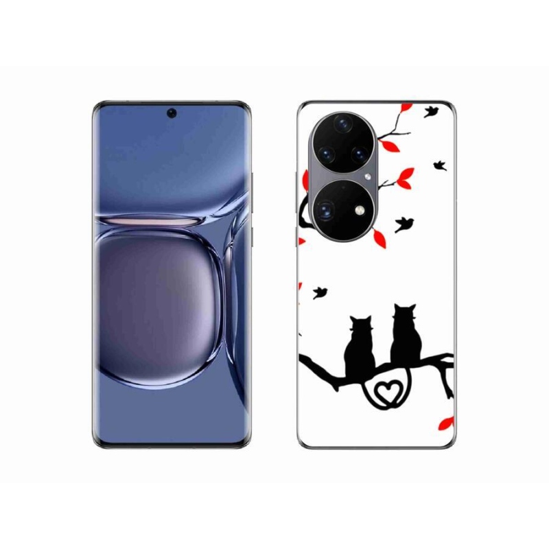 Gél borítás mmCase a Huawei P50 Pro készülékhez - macska szeretet