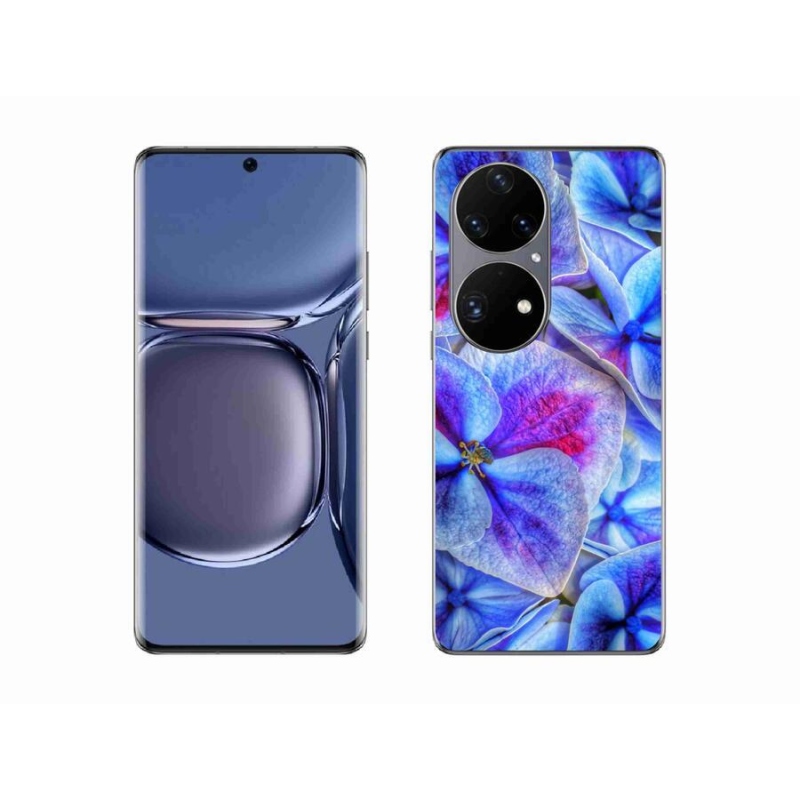 Gél védőhuzat mmCase mobiltelefonhoz Huawei P50 Pro - kék virágok 1