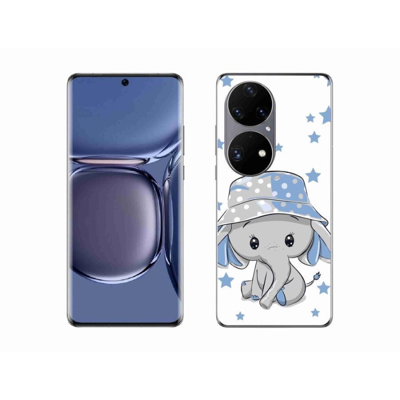 Zselés borítás mmCase a Huawei P50 Pro készülékhez - kék elefánt