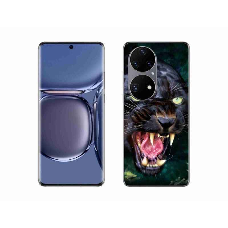 Gél borítás mmCase a Huawei P50 Pro készülékhez - dühös fekete párduc