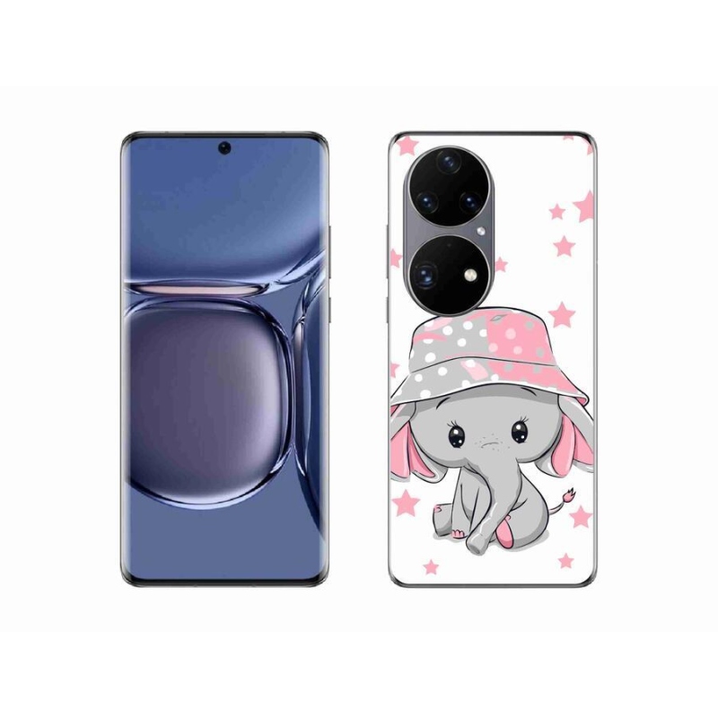 Gél borítás mmCase a Huawei P50 Pro készülékhez - rózsaszín elefánt