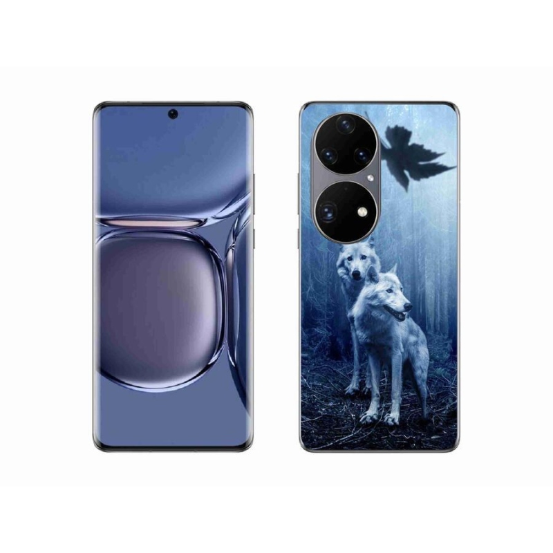 Gél borító mmCase a mobil Huawei P50 Pro - farkasok az erdőben