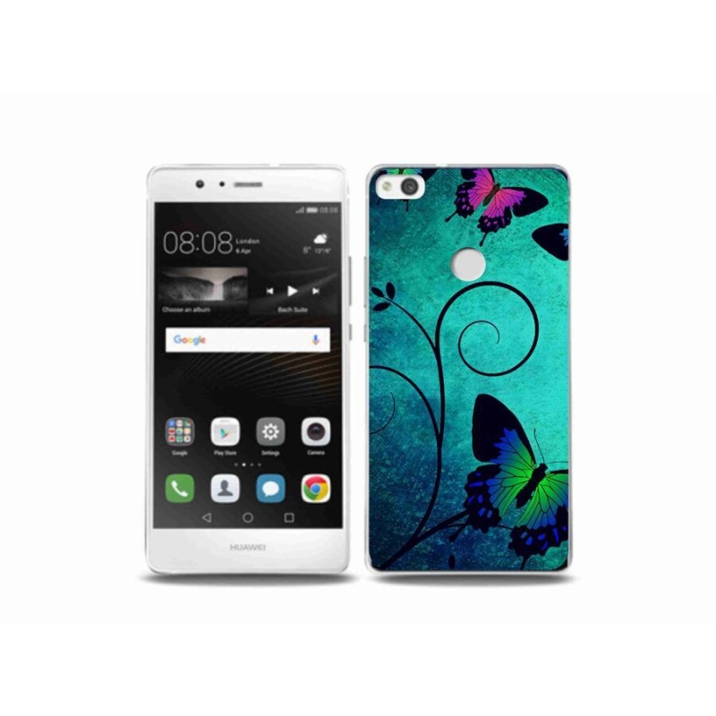 Gél borító mmCase a mobil Huawei P9 Lite (2017) - színes pillangókhoz
