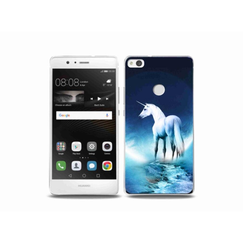 Gél borítás mmCase a Huawei P9 Lite (2017) - fehér egyszarvúhoz