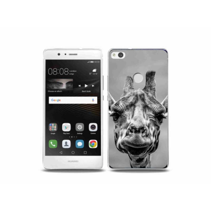 Gél borítás mmCase a Huawei P9 Lite (2017) - fekete-fehér zsiráfhoz