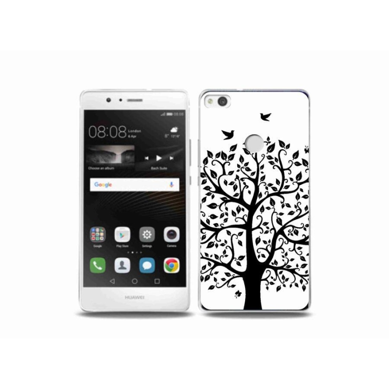 Gél borítás mmCase a Huawei P9 Lite (2017) - fekete és fehér fa