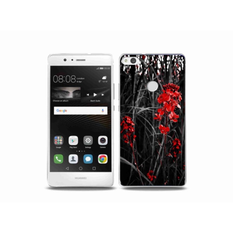 Gél borítás mmCase a Huawei P9 Lite (2017) - piros növényhez