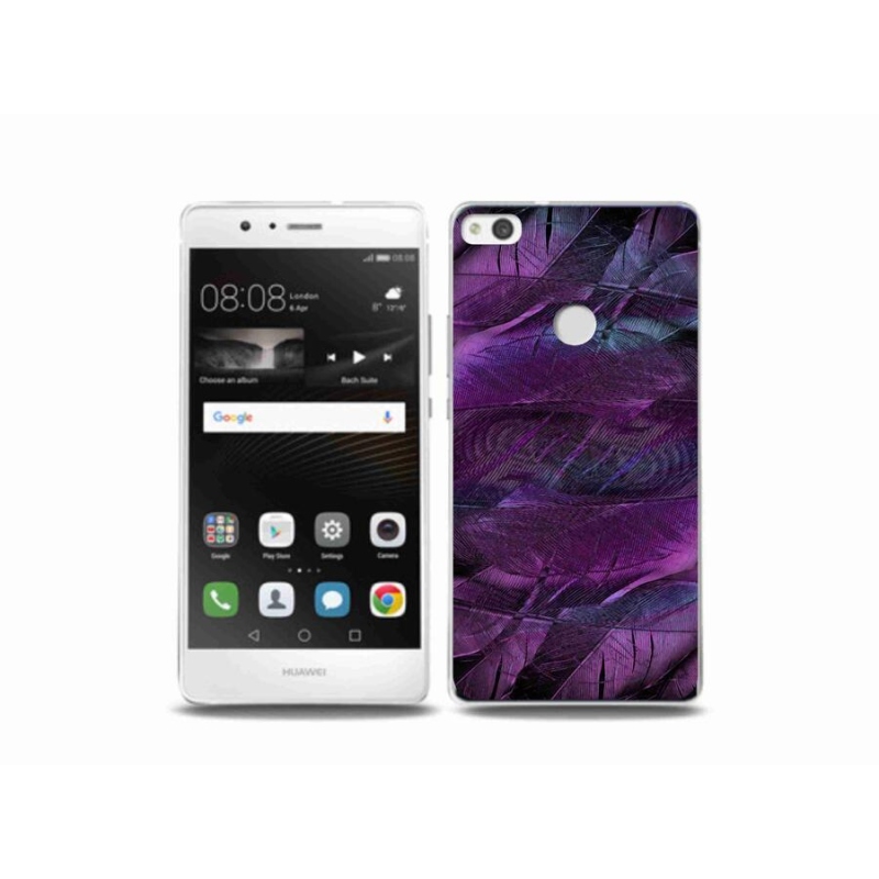 Gél borítás mmCase a Huawei P9 Lite (2017) - lila tollhoz