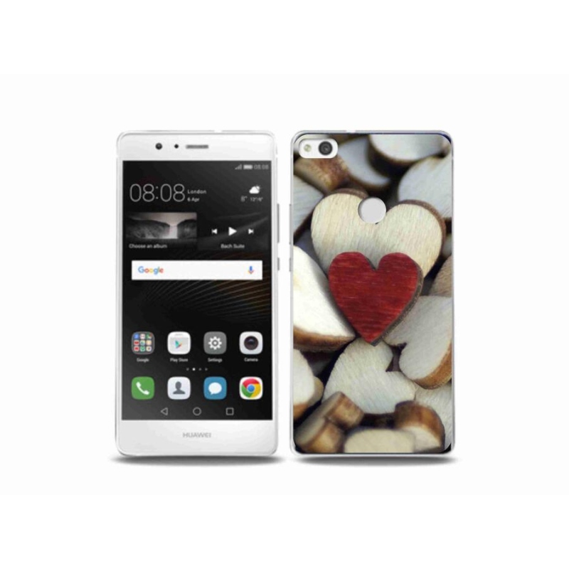 Gél borítás mmCase a Huawei P9 Lite (2017) készülékhez - gravírozott piros szív