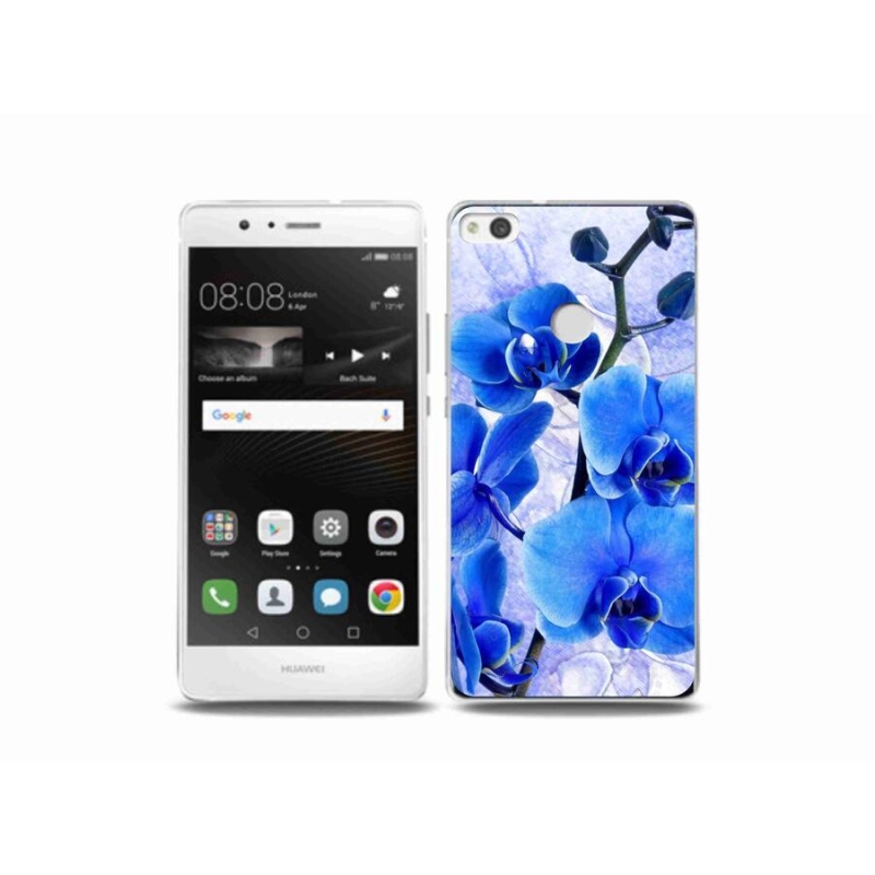 Gél borító mmCase a Huawei P9 Lite (2017) - kék virágokhoz