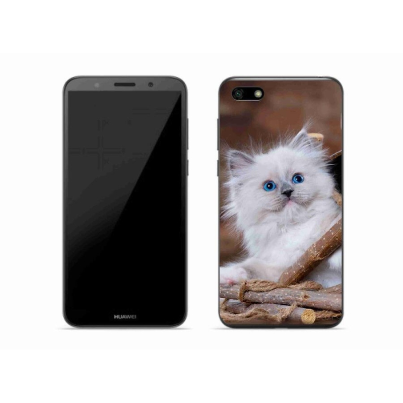 Gél borító mmCase a Huawei Y5 (2018) - fehér cica számára