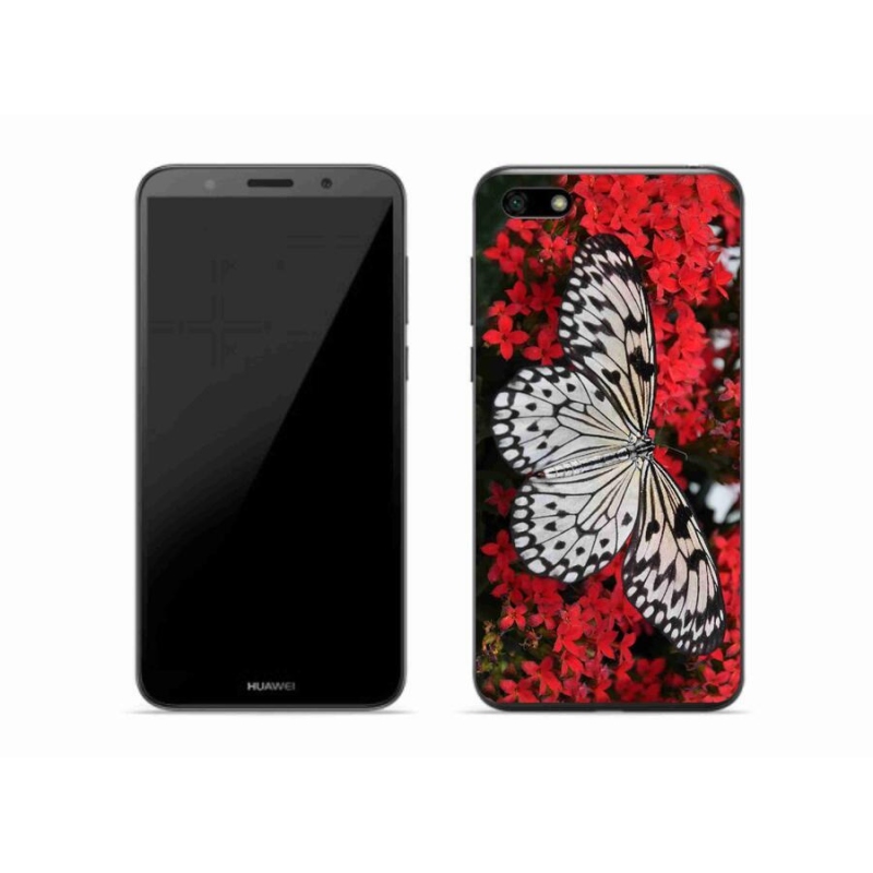 Gél borítás mmCase a Huawei Y5 (2018) - fekete-fehér pillangó 1