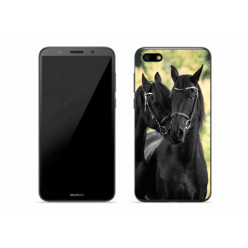 Gél borító mmCase a Huawei Y5 (2018) - két fekete lóhoz