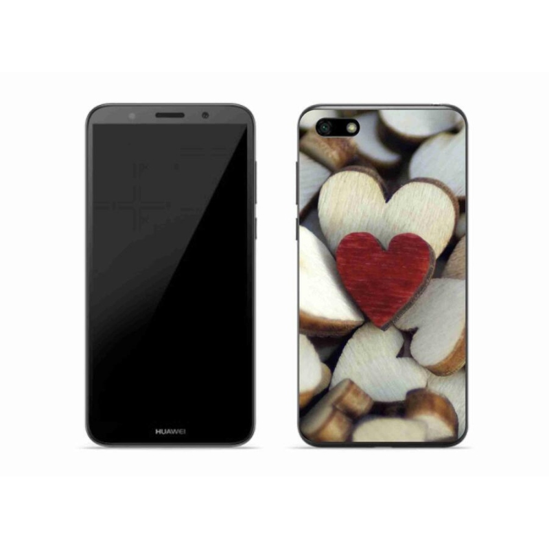 Gél borítás mmCase a Huawei Y5 (2018) - gravírozott piros szívhez