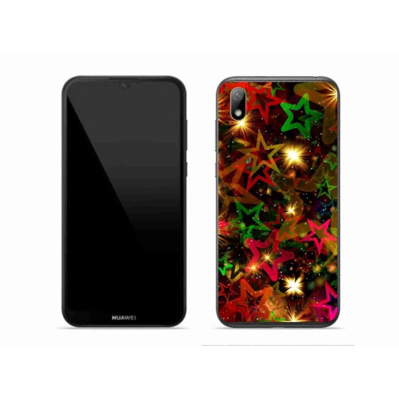 Gél borító mmCase mobil Huawei Y5 (2019) - színes csillagok