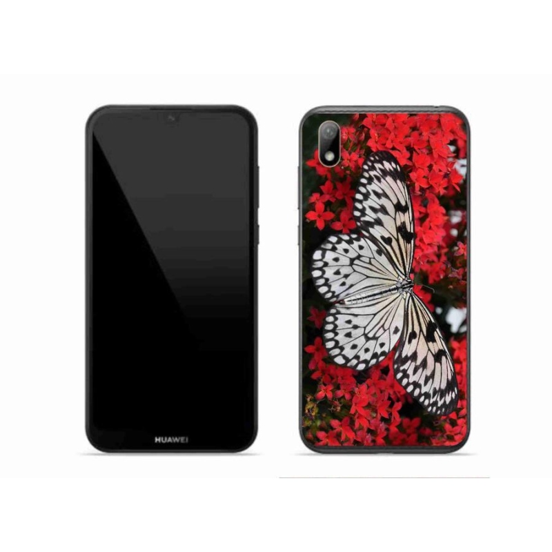 Gél borítás mmCase a Huawei Y5 (2019) - fekete és fehér pillangó 1