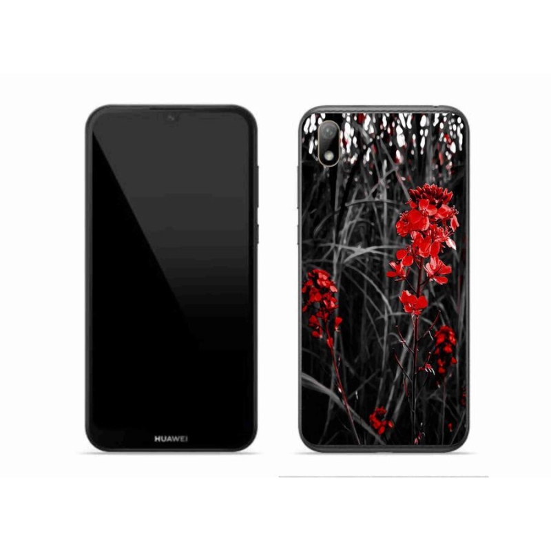 Gél borítás mmCase a Huawei Y5 (2019) - piros növényhez