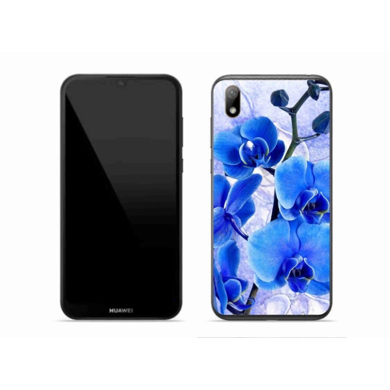 Gél borító mmCase a Huawei Y5 (2019) - kék virágokhoz
