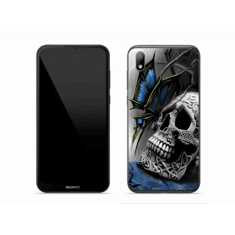 Gél borító mmCase a Huawei Y5 (2019) - pillangó és koponya számára
