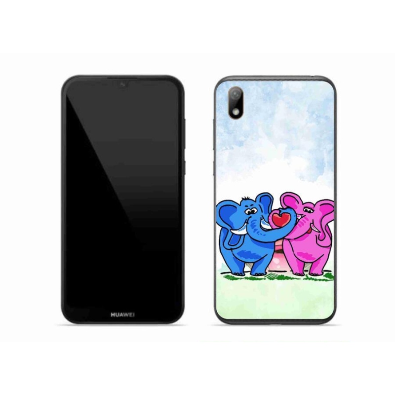 Gél borítás mmCase a mobil Huawei Y5 (2019) - szerelmes elefántok