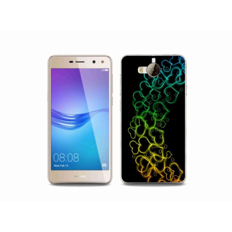 Gél borító mmCase mobil Huawei Y6 (2017) - színes szívek