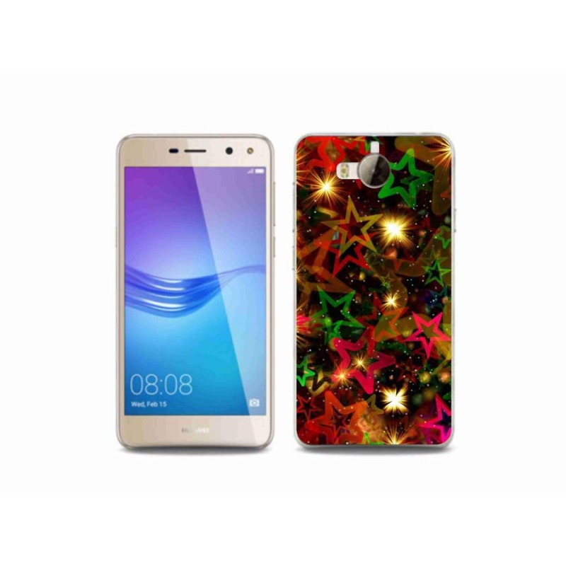 Gél borító mmCase mobil Huawei Y6 (2017) - színes csillagok
