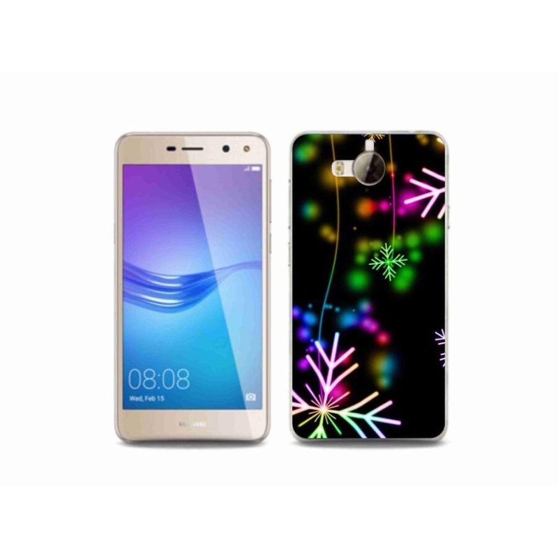 Gél borítás mmCase mobil Huawei Y6 (2017) - színes hópelyhek