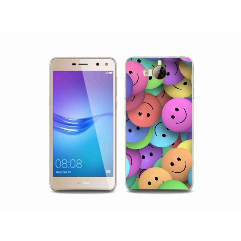 Gél borító mmCase mobiltelefonhoz Huawei Y6 (2017) - színes smiley-k
