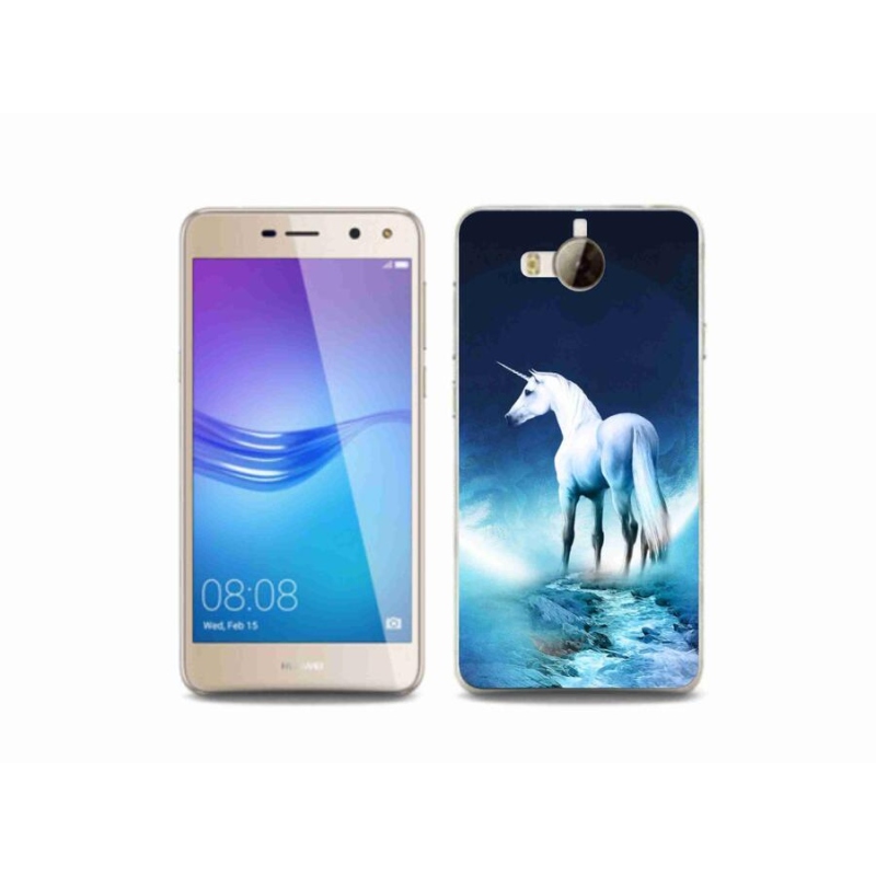 Gél borító mmCase a Huawei Y6 (2017) - fehér egyszarvúhoz