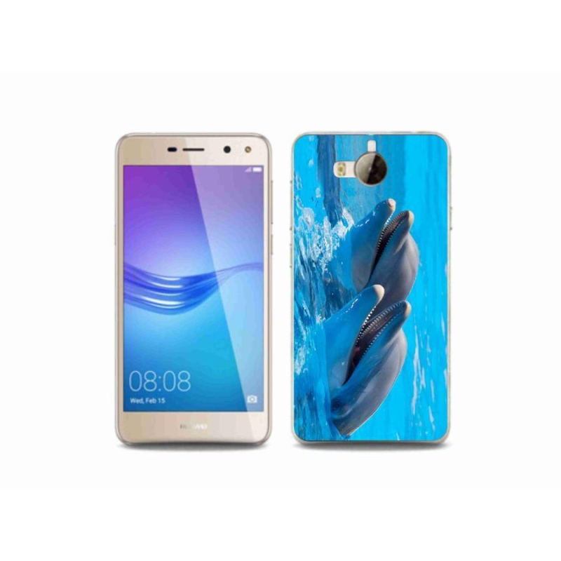 Gél borító mmCase a mobil Huawei Y6 (2017) - delfinek számára