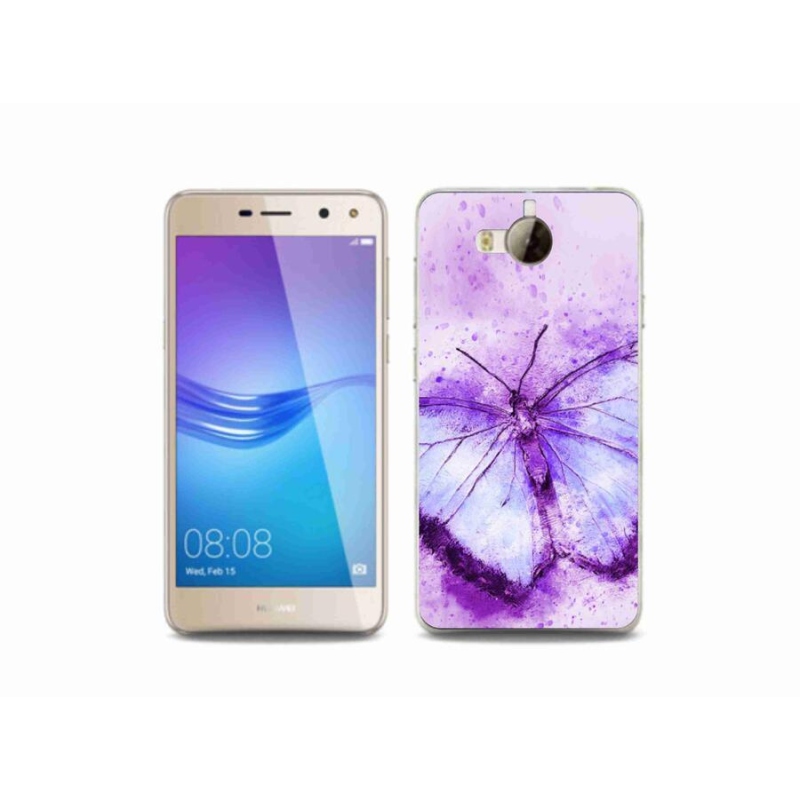 Gél borító mmCase a mobil Huawei Y6 (2017) - lila pillangóhoz