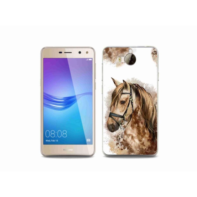 Gél borító mmCase a Huawei Y6 (2017) - barna rajzfilm lóhoz