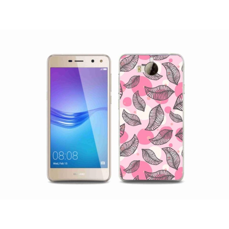 Gél borító mmCase a mobil Huawei Y6 (2017) - rajzfilm hulló levelek