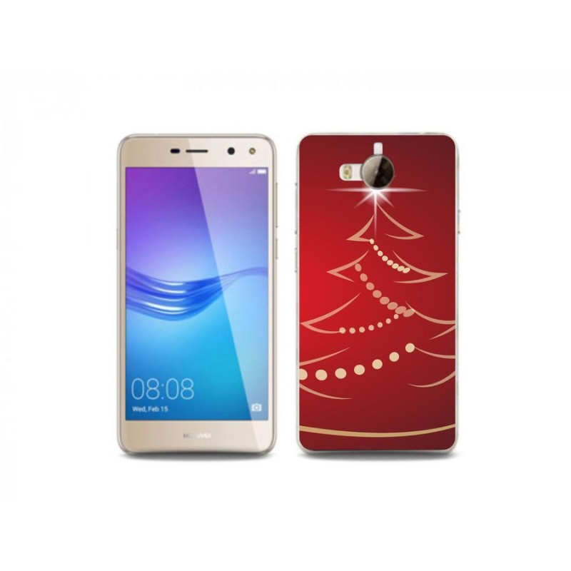 Gél borító mmCase mobil Huawei Y6 (2017) - karácsonyfa karikatúra