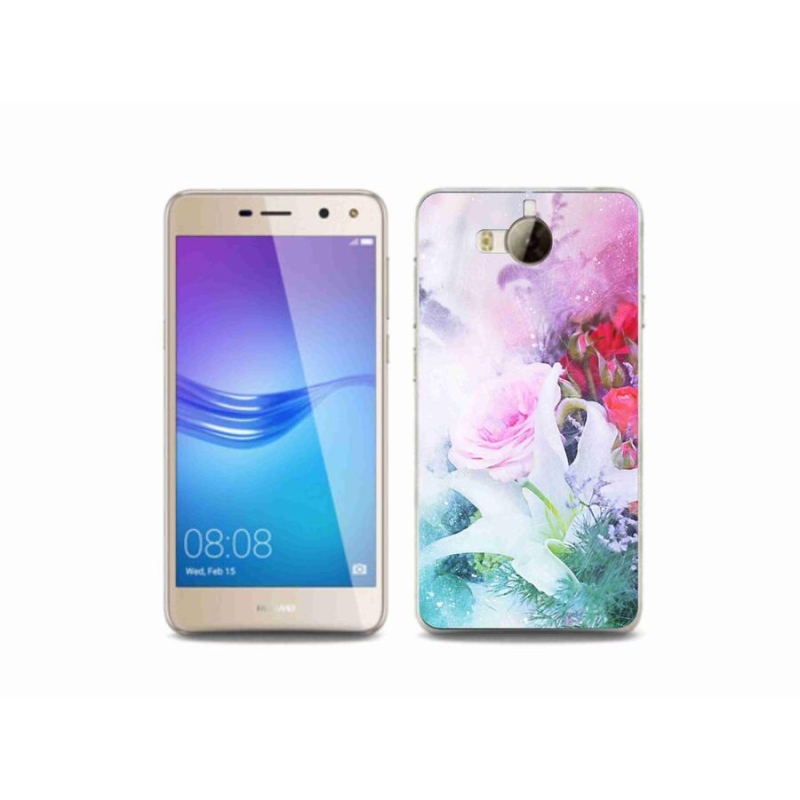 Gél borító mmCase a mobil Huawei Y6 (2017) - virágok 4