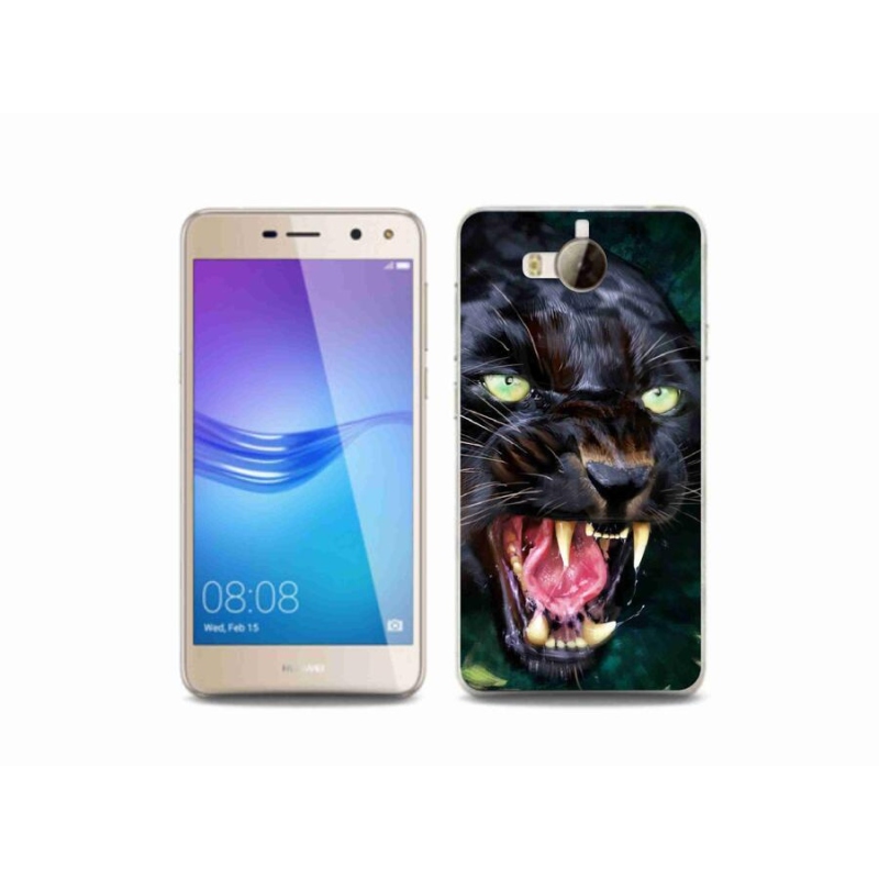 Gél borító mmCase a Huawei Y6 (2017) - dühös fekete párduchoz