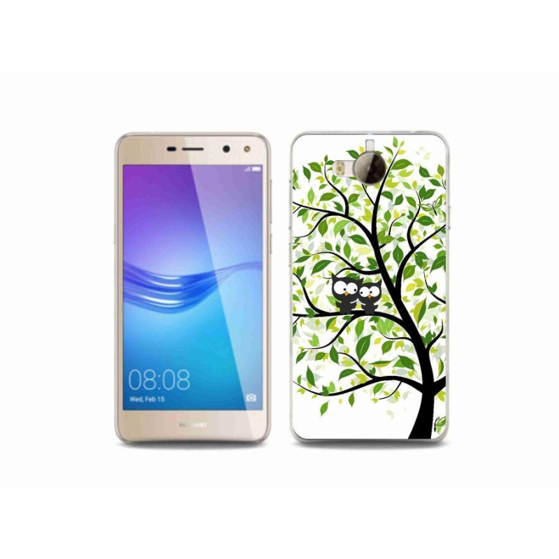 Gél borító mmCase a Huawei Y6 (2017) - baglyok egy fán