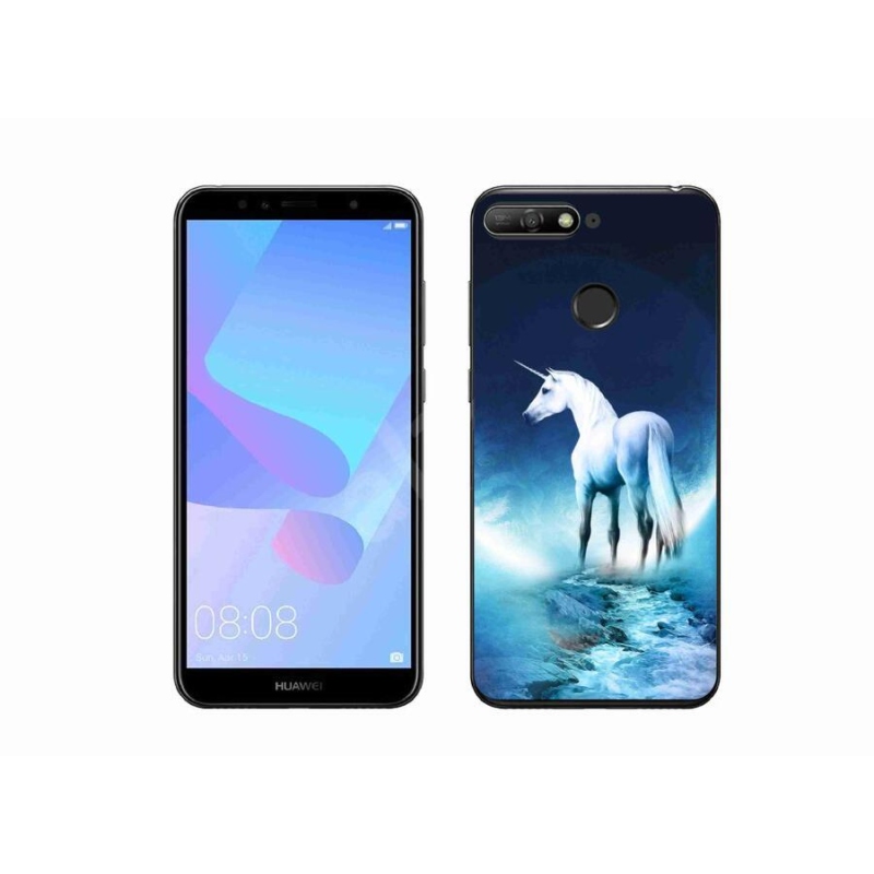 Zselés borítás mmCase a Huawei Y6 Prime (2018) készülékhez - fehér egyszarvú