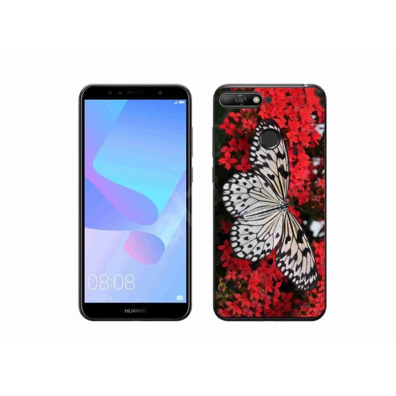 Zselés borítás mmCase a Huawei Y6 Prime (2018) - fekete-fehér pillangó 1