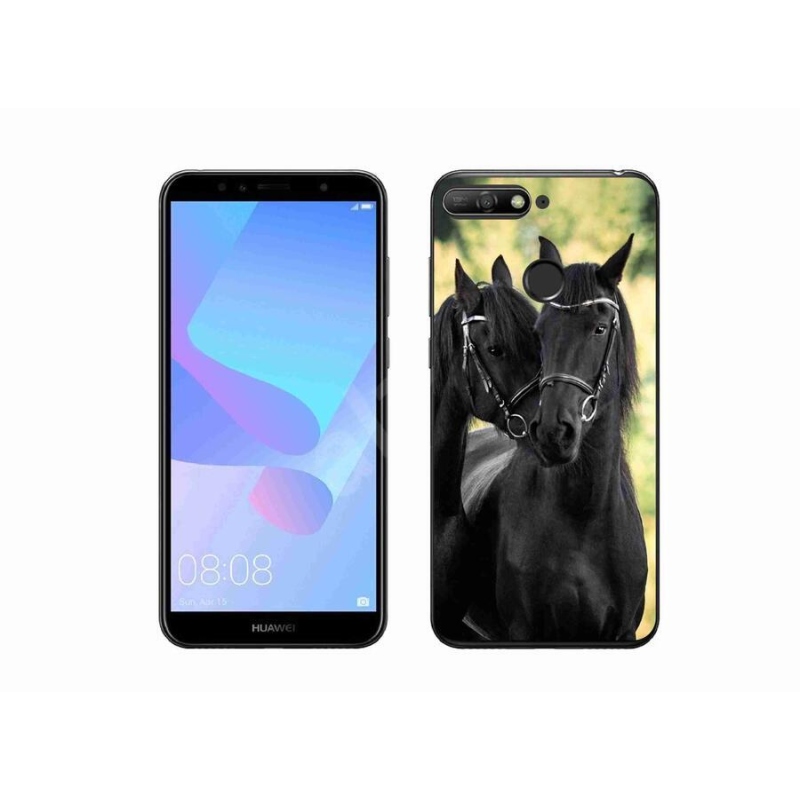Gél borítás mmCase a Huawei Y6 Prime (2018) - két fekete lóhoz
