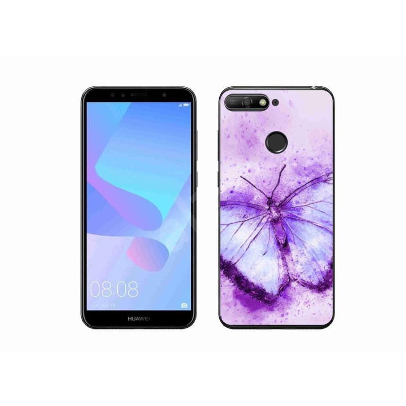 Gél borítás mmCase a mobil Huawei Y6 Prime 2018 - lila pillangóhoz