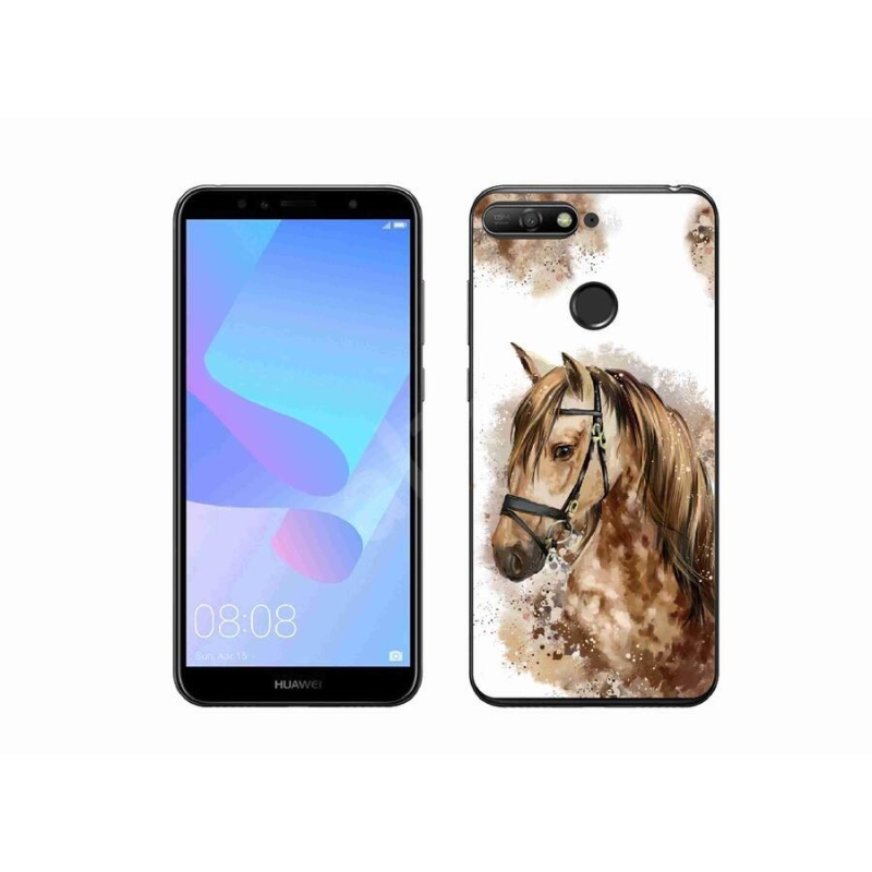 Gél borítás mmCase a Huawei Y6 Prime (2018) - barna rajzfilm lóhoz